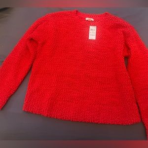 Red knit sweater